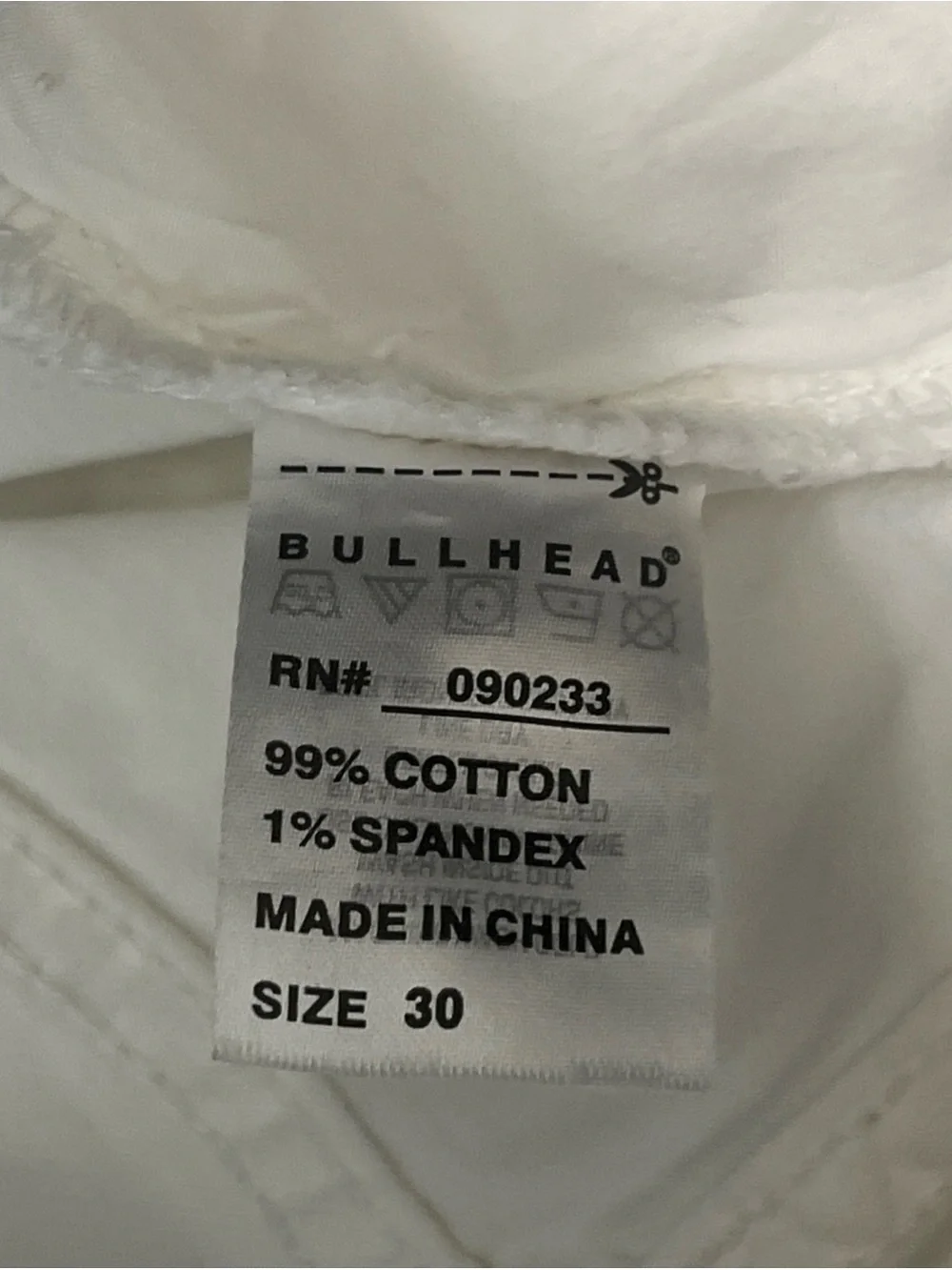 Bullhead Denim Co. Men's Distressed Skinny Shorts Size 30 White.See Pic For Flaw